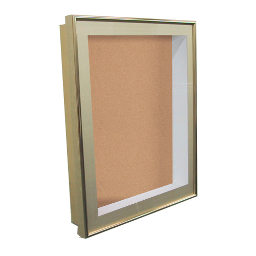 18×24 SwingFrame Designer Metal Framed Lighted Cork Board Display Case 3″ Deep Hot on Sale