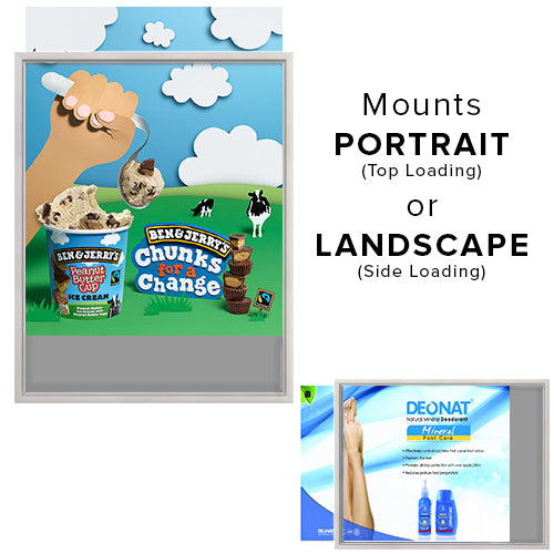 22×28 Slide-In Sign Holder .93″ Wide | Mitered Silver Frame Quick Ships Online now
