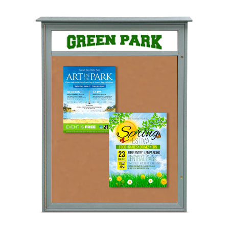 20″ x 20″ Viewable Area Outdoor Message Center Cork Board with Header | LEFT Hinged Single Door Online Hot Sale