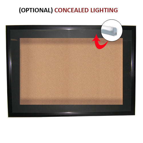 22×28 SwingFrame Designer Wood Framed Large Cork Board Display Case 4 Inch Deep on Sale