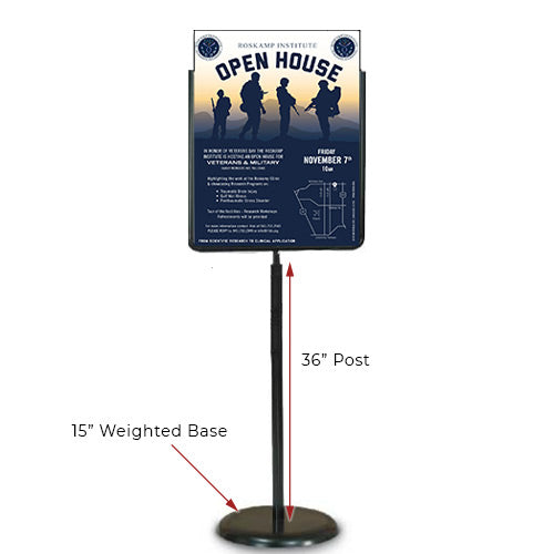 22 x 28 Poster Sign Holder Pedestal Stand | Black Aluminum Hot on Sale