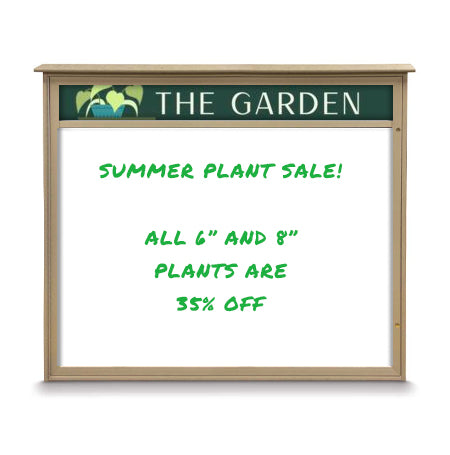 27″ x 39″ Viewable Area Magnetic White Dry Erase Board Outdoor Message Center with Header (Left Hinged Single Door) Fashion