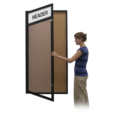 24×72 Extra Large Outdoor Enclosed Bulletin Board Swing Cases with Header (Single Door) Online now