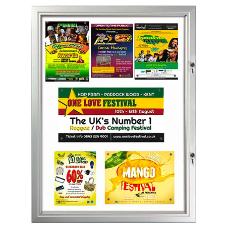 28 x 38 WEATHERPROOF Lockable Notice Enclosed Magnetic Board | Holds (9) 8.5×11 Postings | Silver Finish Fashion