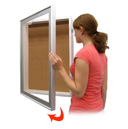 24 x 36 SwingFrame Designer Metal Frame Shadow Box Display Case w Cork Board 4 Inch Deep on Sale