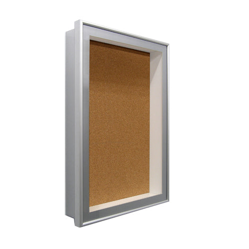 24 x 36 SwingFrame Designer Metal Frame Shadow Box Display Case w Cork Board 4 Inch Deep on Sale