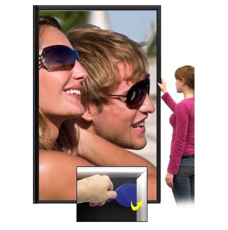 24×72 Extra Large Poster Snap Frame Security-Style with Pallet Tool | Quick Change Aluminum Frame Sale