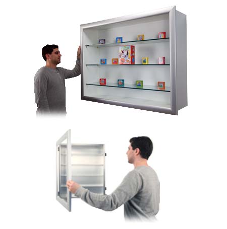 33×93 Shadow Box Display Case with Glass Shelves Metal Framed SUPER WIDE-FACE (9″ Deep) Discount