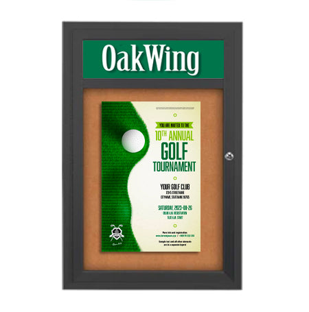 36 x 48 Enclosed Indoor Bulletin Boards with Header 36 x 48 (Single Door) Hot on Sale