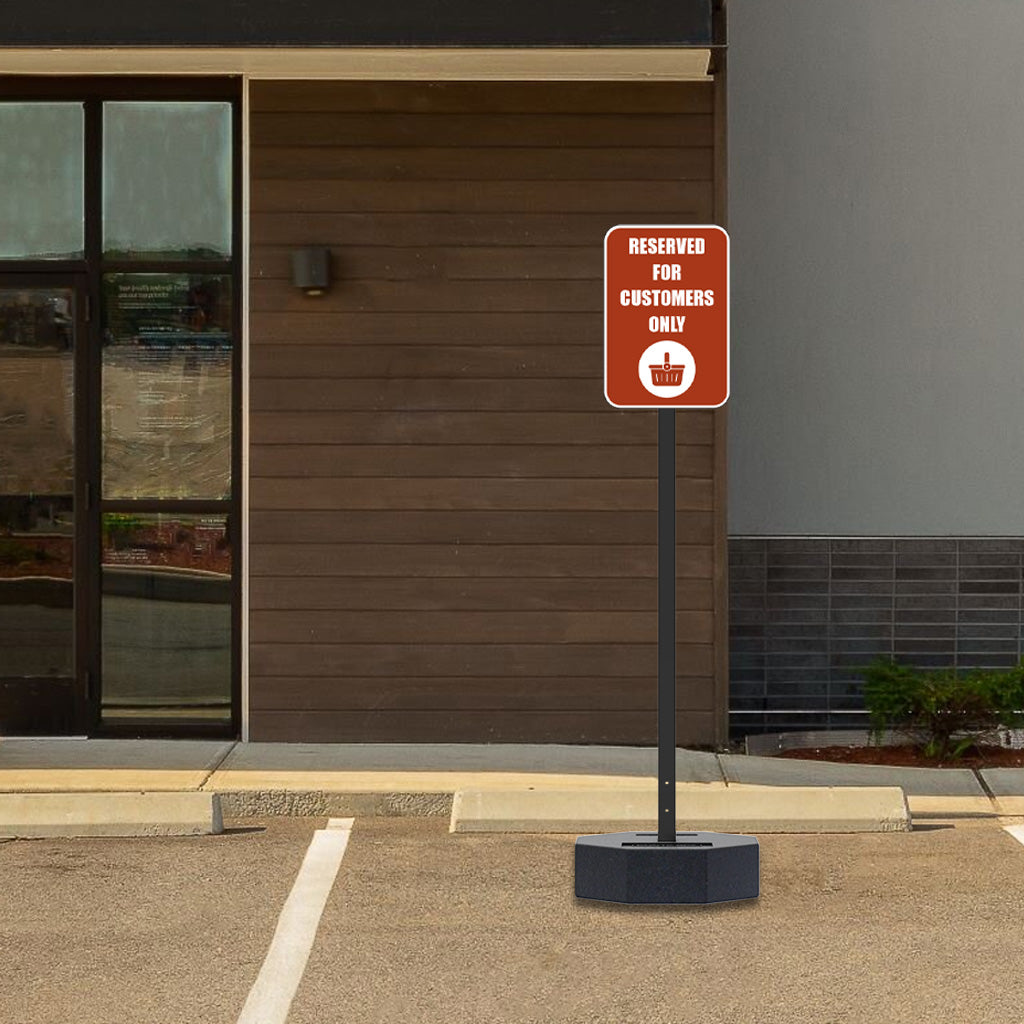 60 LB Outdoor Portable Parking Lot Sign | 60″ Post Supply