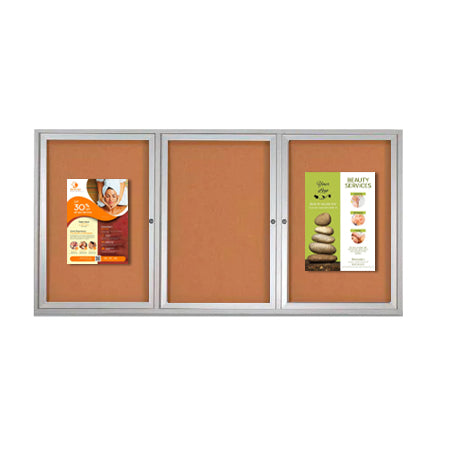 72×24 Enclosed Indoor Bulletin Boards with Radius Edge (3 DOORS) Online Sale