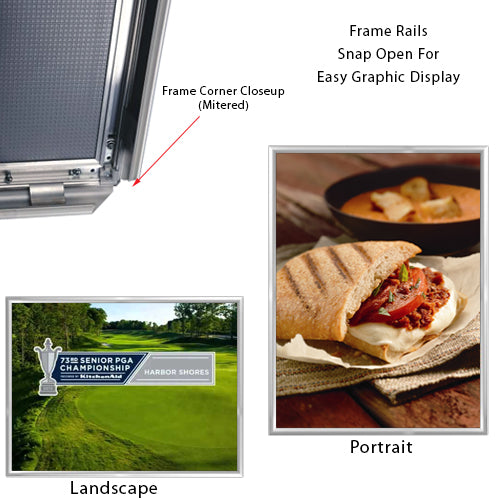 40×60 Snap Frame Poster Sign Frames 1 1/4″ Wide | Silver Frame with Mitered Corners on Sale