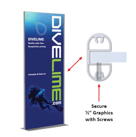 48 x 84 Mounted Graphic Poster Board Floorstand with Solid Steel Base, Silver or Black on Sale