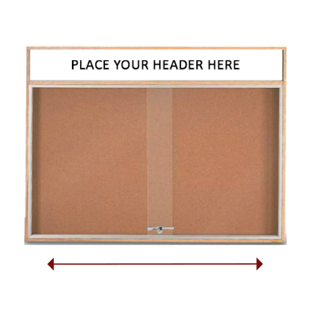 50 x 40 Indoor Enclosed Wood Bulletin Boards with Sliding Glass Doors and Message Header Online now