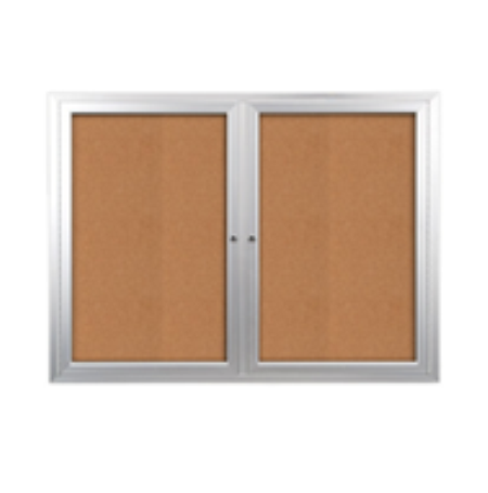 72×24 Enclosed Indoor Bulletin Boards with Radius Edge (2 DOORS) Fashion