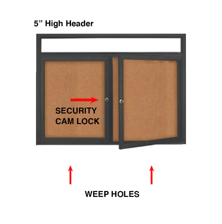 84 x 30 INDOOR Enclosed Bulletin Boards with Header & Lights (2 DOORS) Online now