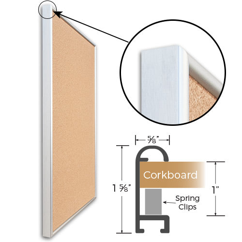 Access Cork Board™ 15″ x 20″ DEEP STYLE Open Face Designer 43 Metal Framed Bulletin Board Fashion