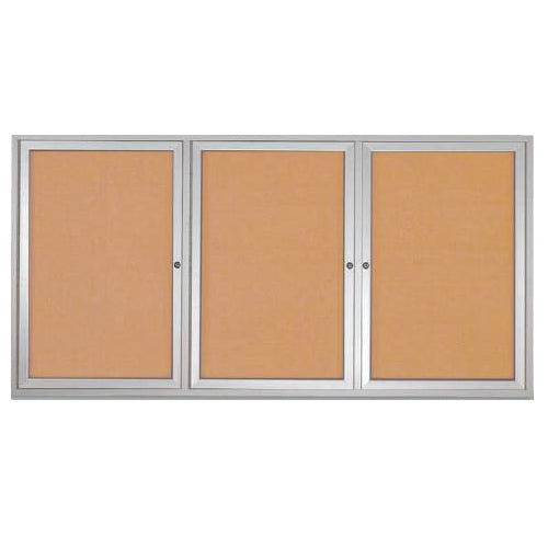 84 x 48 INDOOR Enclosed Bulletin Boards with Lights (3 DOORS) on Sale