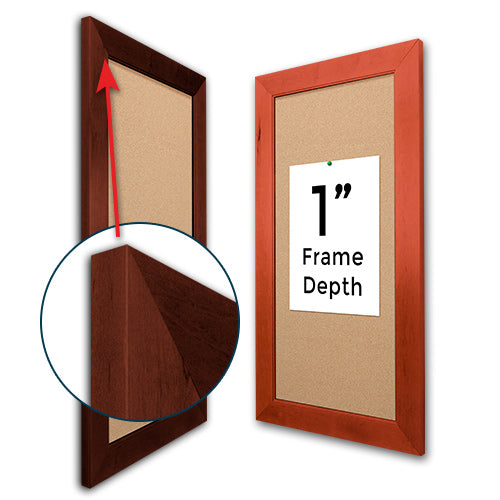 Access Cork Board™ 18×36 Open Face BOLD WIDE WOOD Framed Cork Bulletin Board Fashion