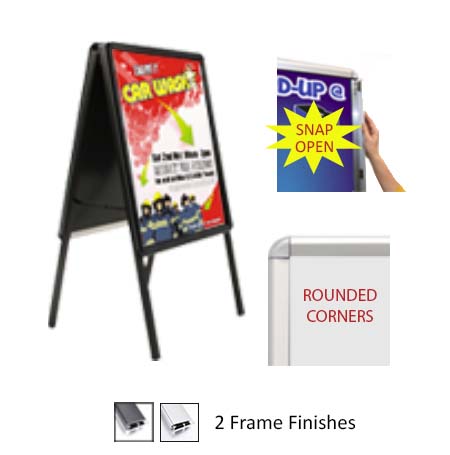 A-Frame 16×16 Sign Holder | Snap Frame 1 1/4″ Wide (with Radius Corners) Online now