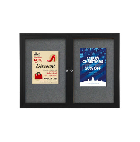 96×48 Enclosed Indoor Bulletin Boards with Radius Edge (2 DOORS) Fashion