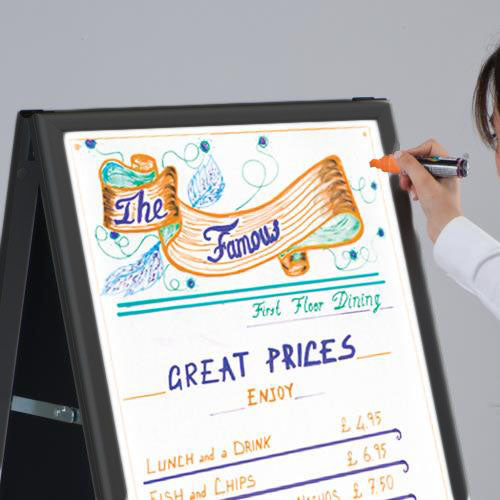 A-Board Dry Erase Whiteboard 22×28 Black A-Frame Sidewalk Sign Holder Sale