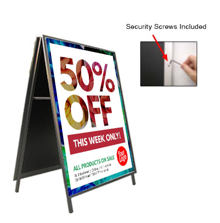 A-Frame 18×24 Sign Holder | with SECURITY SCREWS on Snap Frame 1 1/4″ Wide Sale