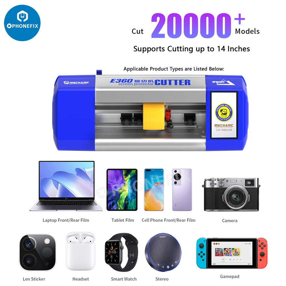 Mechanic Unlimited Film Cutting Machine Supports 16-inch Screen Supply