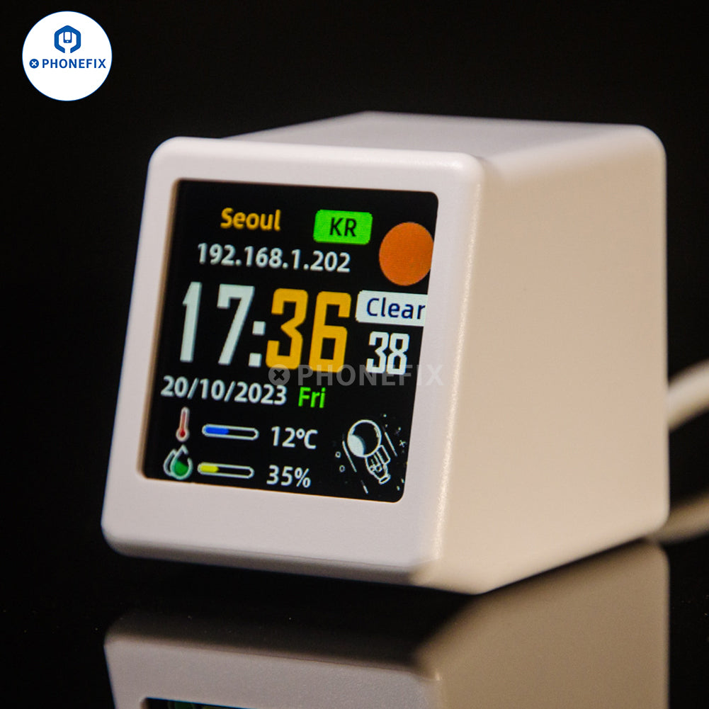 GeekMagic WIFI Digital Clock Weather Station With Bitcoin Stock Display Online now