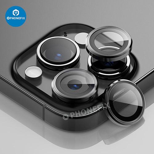 Metal Ring Tempered Glass iPhone 13-14 Series Camera Lens Protector on Sale