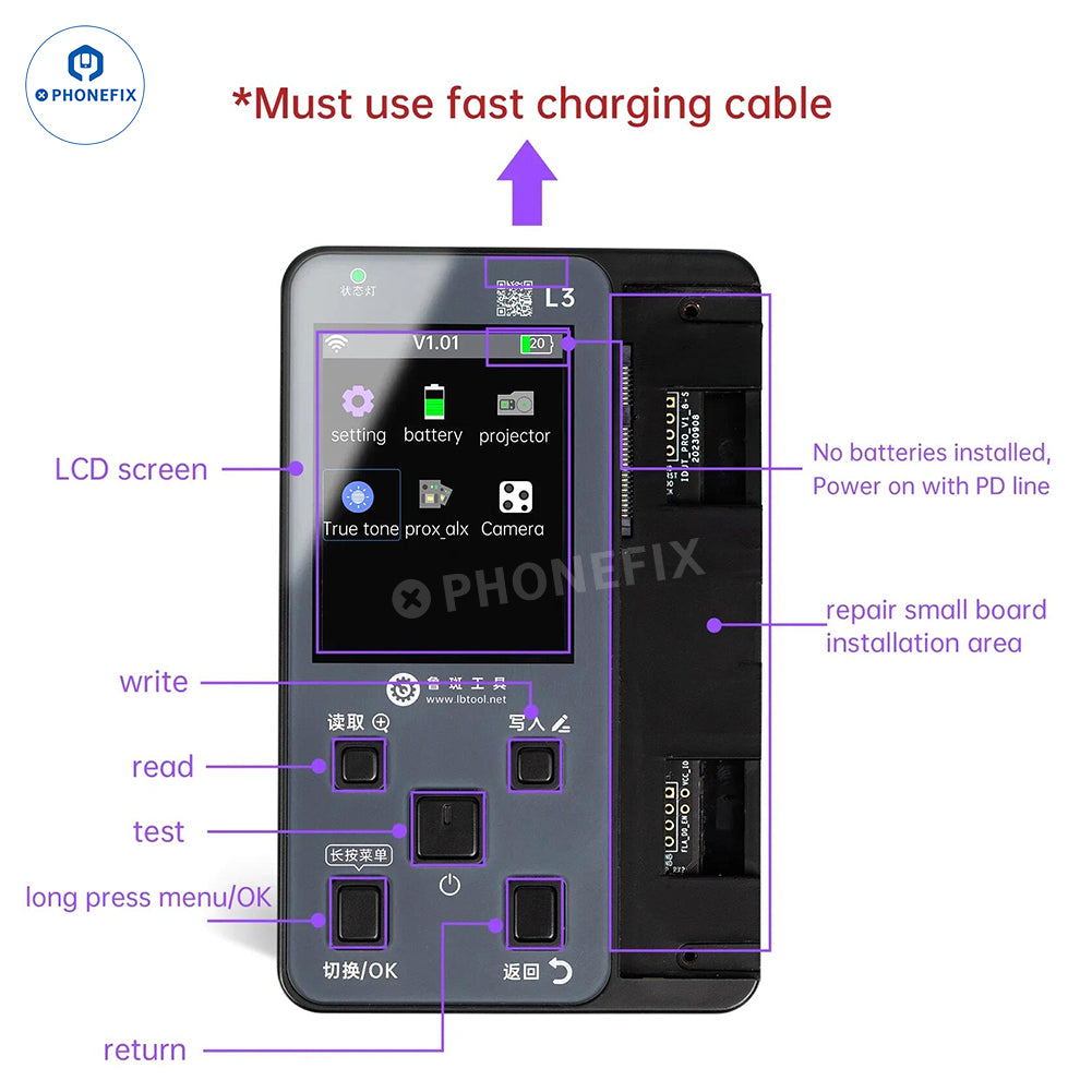 LUBAN L3 Smart Programmer for iPhone 6-16 Battery Screen Face ID Repair Sale