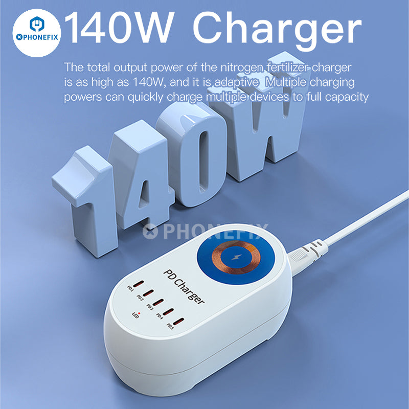 i-Travel 140W 5 Port PD GaN Digital Multi Port Wireless Fast Chargers Sale