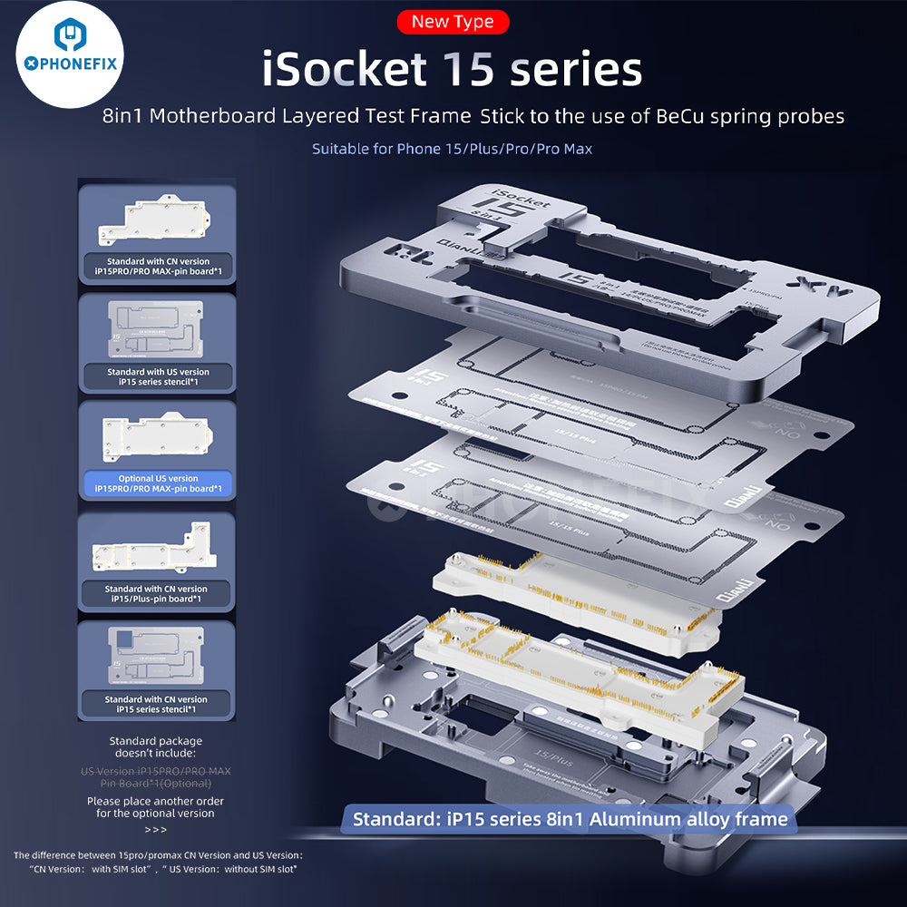 QianLi iSocket iPhone 15 Series Motherboard Layered Test Fixture Hot on Sale