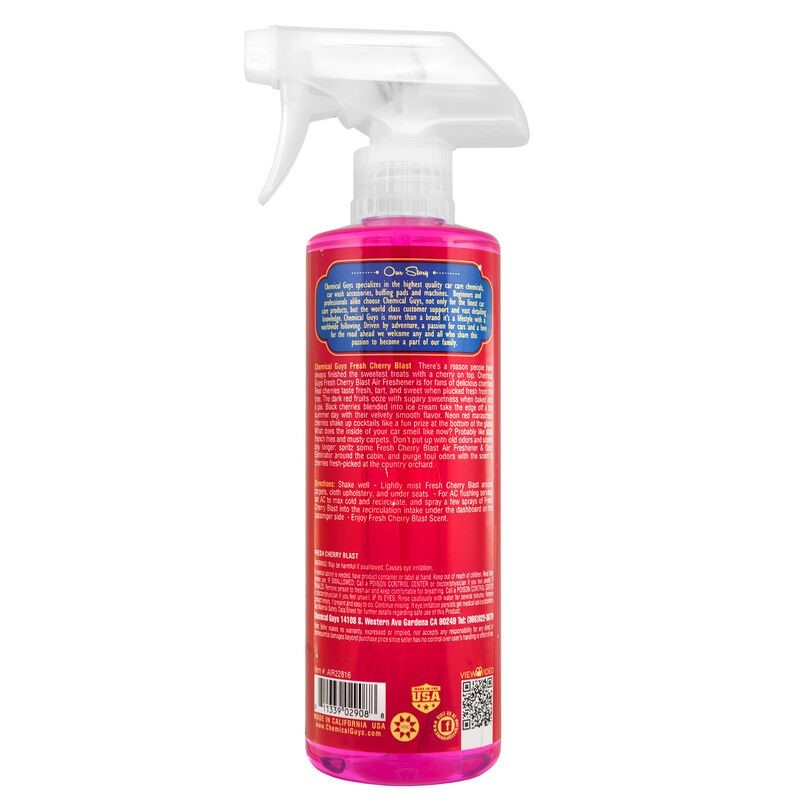 Chemical Guys Fresh Cherry Blast Air Freshener & Odor Eliminator – 16oz Supply