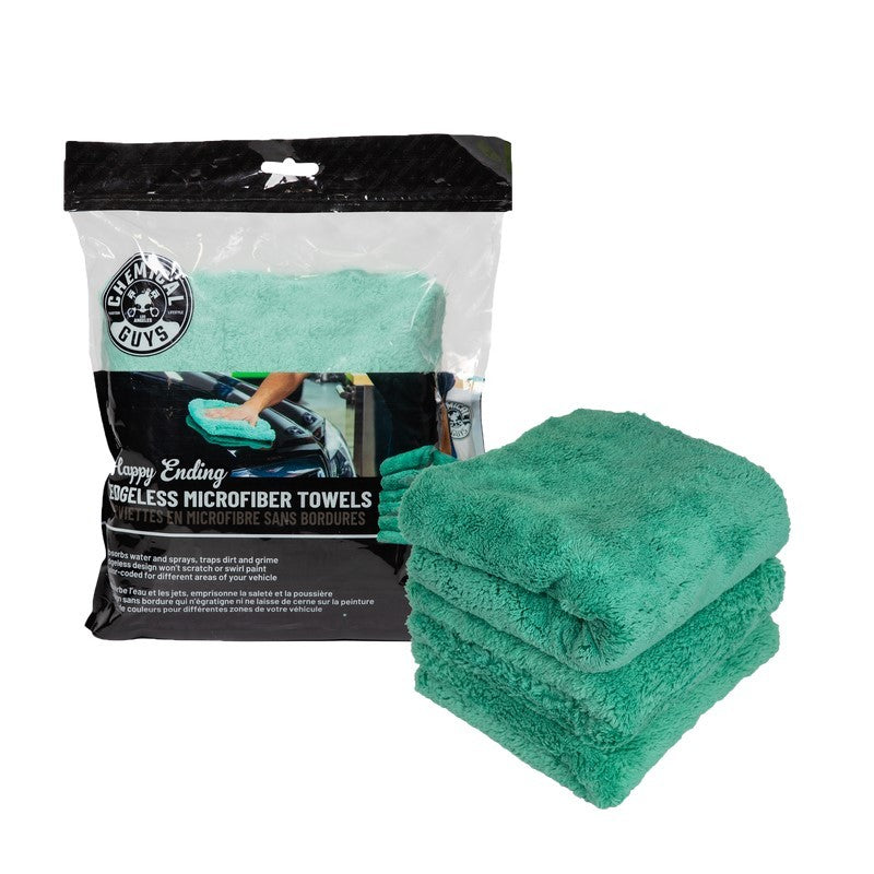 Chemical Guys Ultra Edgeless Microfiber Towel – 16in x 16in – Green – 3 Pack Fashion