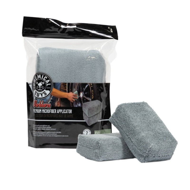 Chemical Guys Workhorse Microfiber Applicator – 5in x 3in x 1.5in – Gray – 2 Pack Online Hot Sale